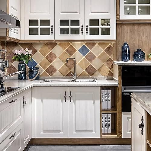 Miniatura 7 de Aandxomk - Juego de 10 pomos de flores de latón antiguo de 1.22 pulgadas, accesorios de gabinete de cocina, pomos de flores de latón antiguo, pomos