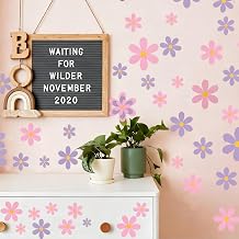 48PCS Daisy Wall Stickers, Floral Nursery Wall Decals, Self-Adhesive Removable Waterproof PVC Wall Art for Girls Bedroom, Kids Room, Classroom Decor
