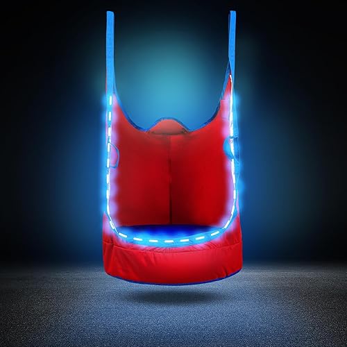 Miniatura 8 de Silla Columpio Colgante Mejorada para Niños, Silla Hamaca Colgante para Niños con Luces LED, Asiento Columpio Colgante de Tela Oxford 900D para