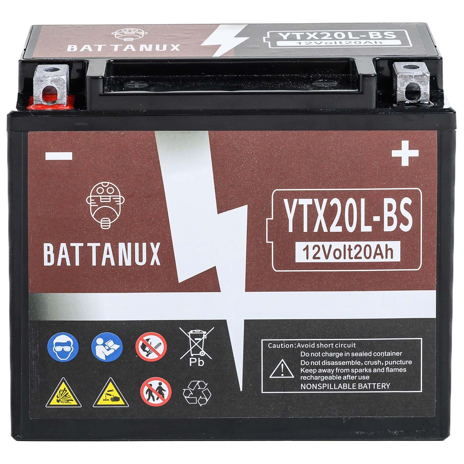 YTX20L-BS Batería Moto 12V 20Ah AGM – Alta Capacidad, Sin Mantenimiento, Antifugas, Lista para Usar para Moto, ATV y UTV