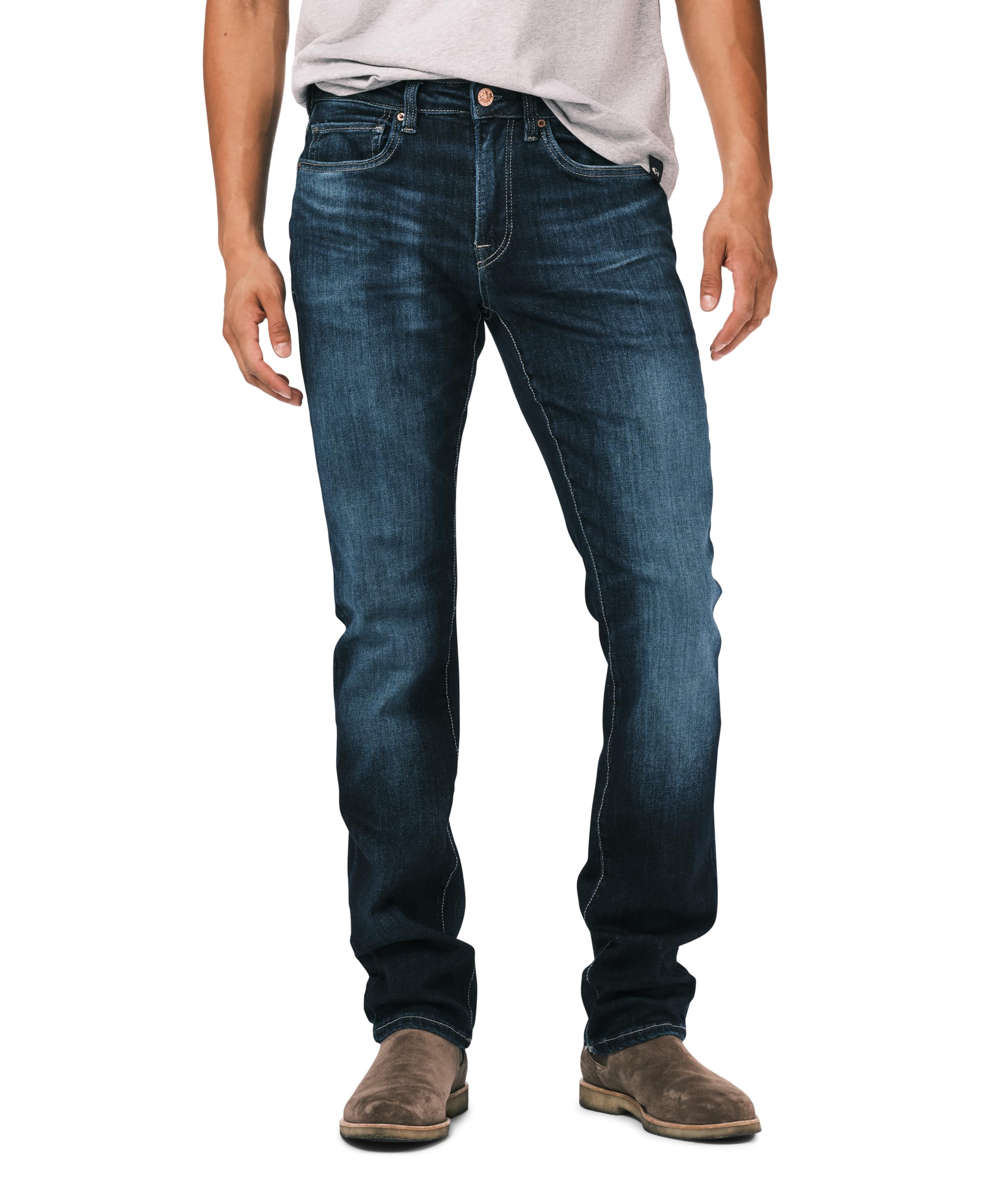 Buffalo David Bitton Men's Straight Six Jeans, Contrast Whiskered