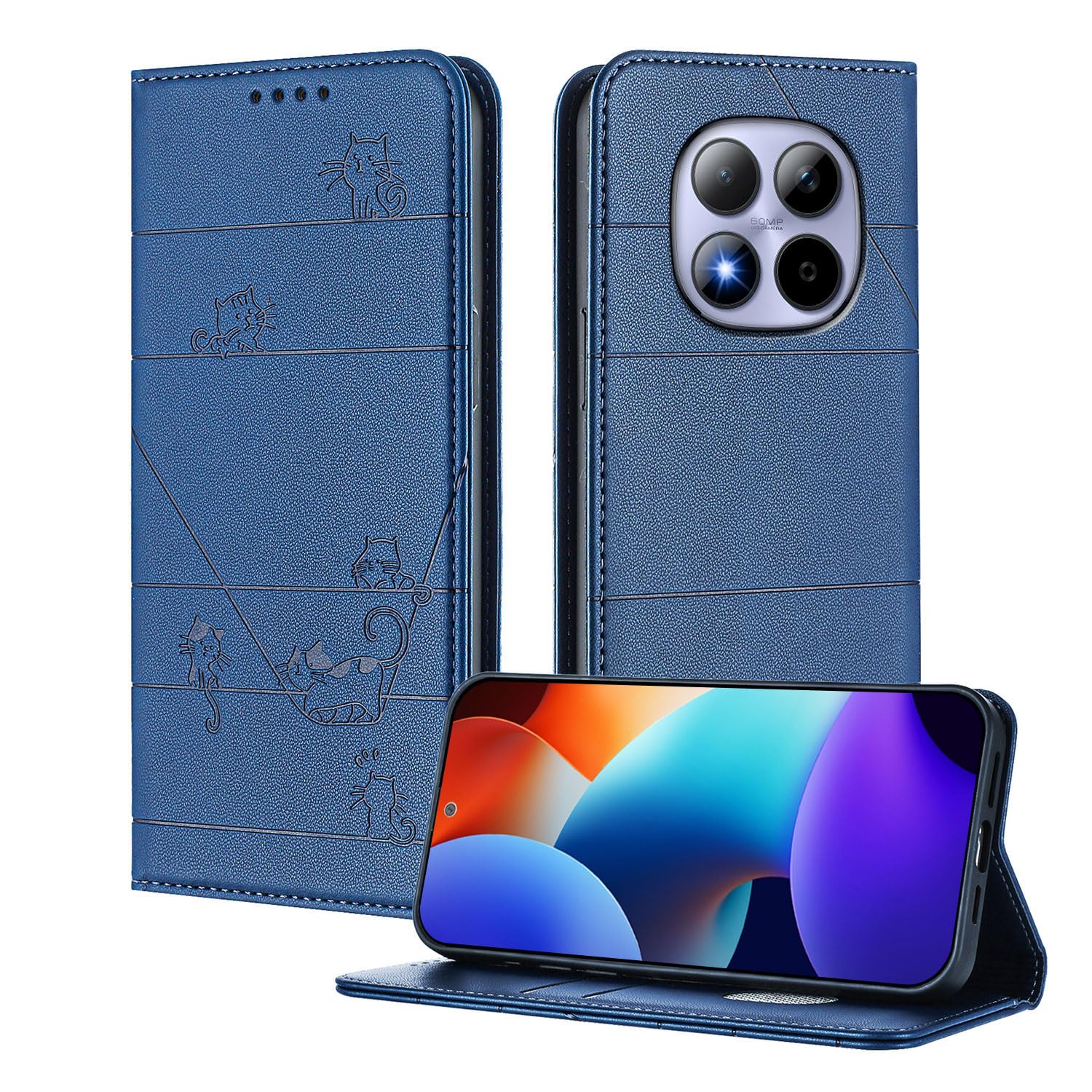 DENDICO Cover per Xiaomi Redmi Note 11 PRO 4G / 5G, Premium Portafoglio PU Custodia in PU