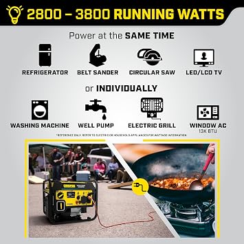 Champion Power Equipment 4500-Watt RV Ready Portable Open Frame Inverter Generator with Quiet Technology CO Shield