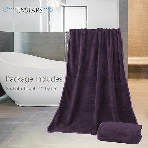 Vista 88 de TENSTARS - Toallas de mano para baño con dobladillo de seda, secado rápido, toalla absorbente de microfibra ultrasuave para baño, fitness, gimnasio