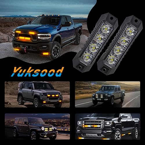 Miniatura 5 de 4 luces LED estroboscópicas para camiones, función de sincronización, luces de emergencia ultra delgadas para vehículos, luces intermitentes, 4