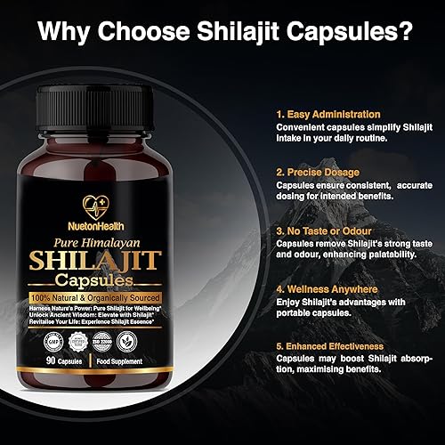 Miniatura 4 de Cápsulas orgánicas de shilajit del Himalaya  90 píldoras veganas 100% puras y naturales  Suplemento de bienestar de grado oro, energía y vitalidad