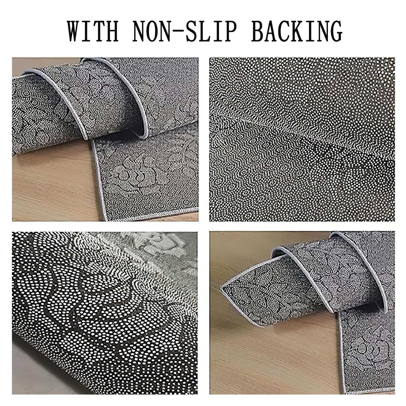 Teppich Läufer läufer Flur 80 x 390 cm rutschfest Waschbar Vintage Modern Küchen Teppich Gummisohle Matten Für Drinnen und Draußen Eingang, Braun