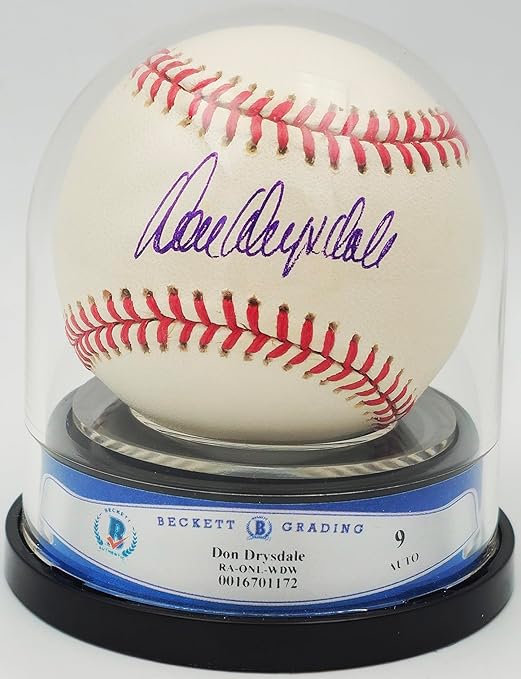 Don Drysdale Autographed Official NL Baseball Dodgers Los Angeles Auto Grade Mint 9 Beckett BAS #16701172