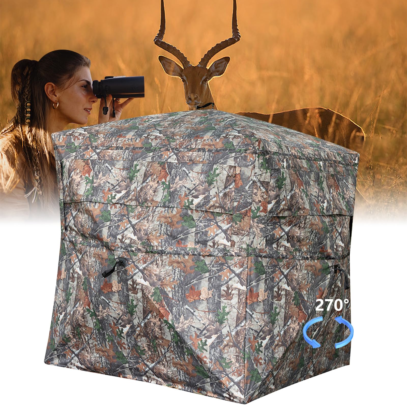 Maxtonser 270 Degree Panoramic View Camping Tent With Hidden Privacy Design Fiberglass Frame For Outdoor Adventures