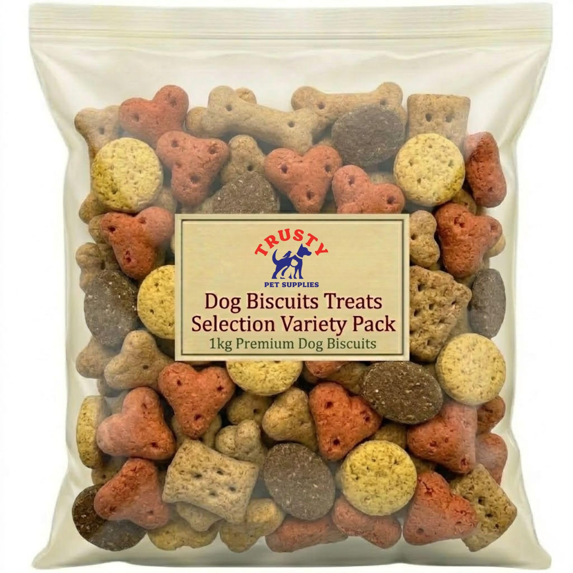 Dog Biscuits Treats Selection Mix 1kg | Dog Biscuits Variety Pack | Snacks & Training Treats for Dogs | Dog Treats for Small, Medium & Large Dogs | By Trusty Pet Supplies