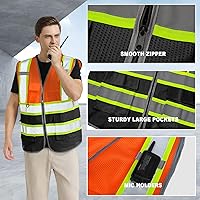 Vista 3 de BeautyWill Chaleco de Seguridad con Logo Personalizado Clase 2 Chaleco Reflectante de Alta Visibilidad Chaleco de Construcción Transpirable