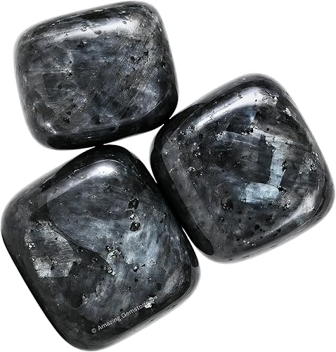 Miniatura 2 de Piedras pulidas de cristal de larvikita de 1 onza, piedras preciosas naturales para curación, cristales de bricolaje para protección