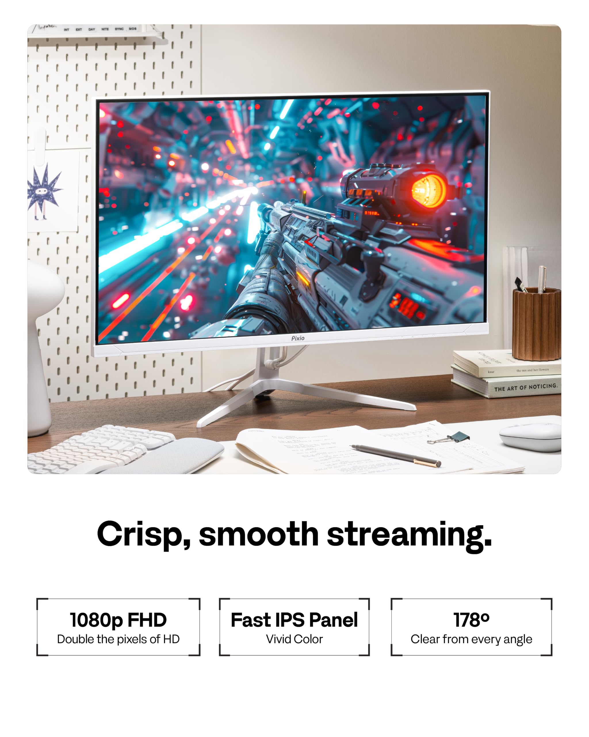Amazon.com: Pixio PX279 Wave White 27 inch 240Hz Refresh Rate FHD
