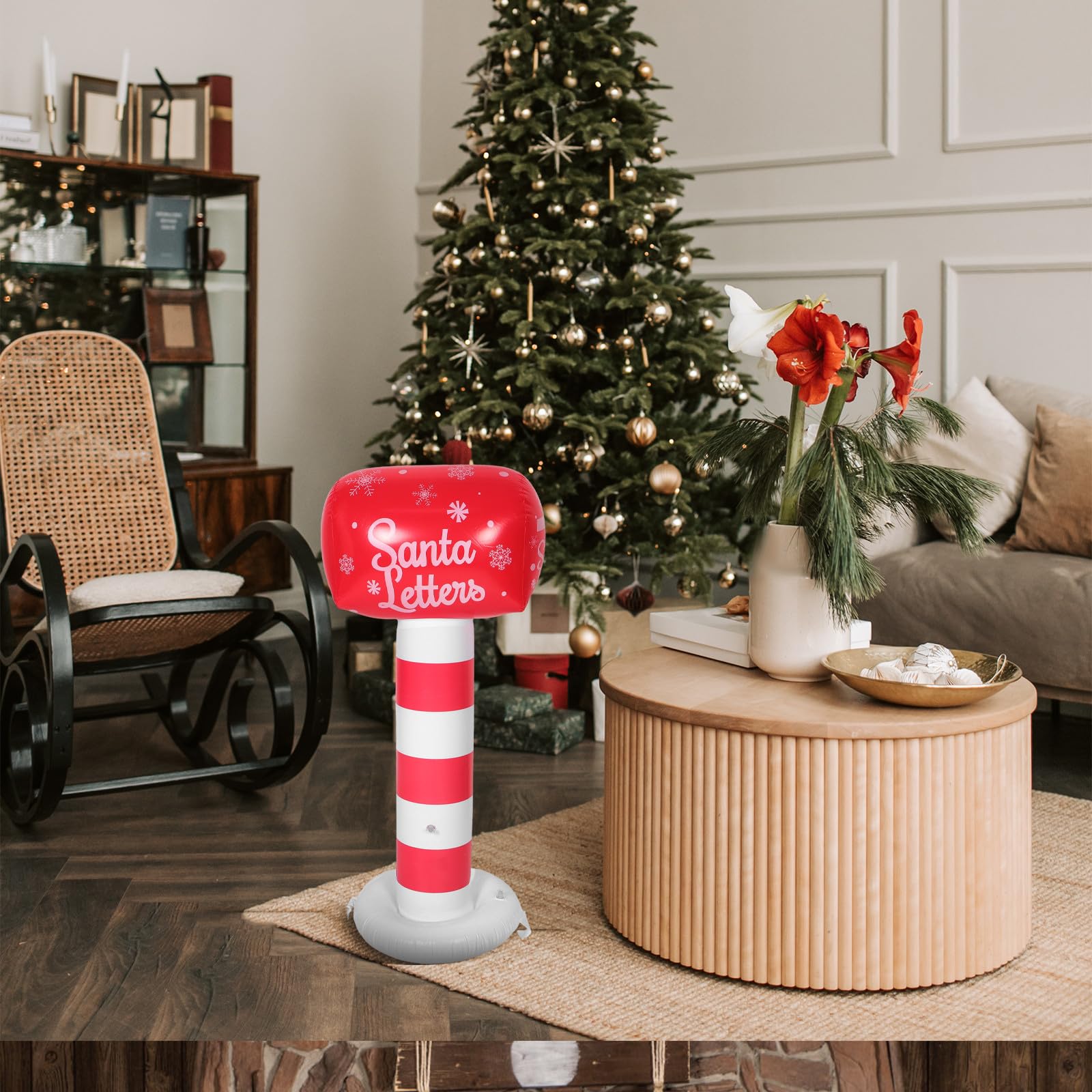 TOYANDONA 5 Piezas Buzón Inflable de Navidad para Jardín, Decoración