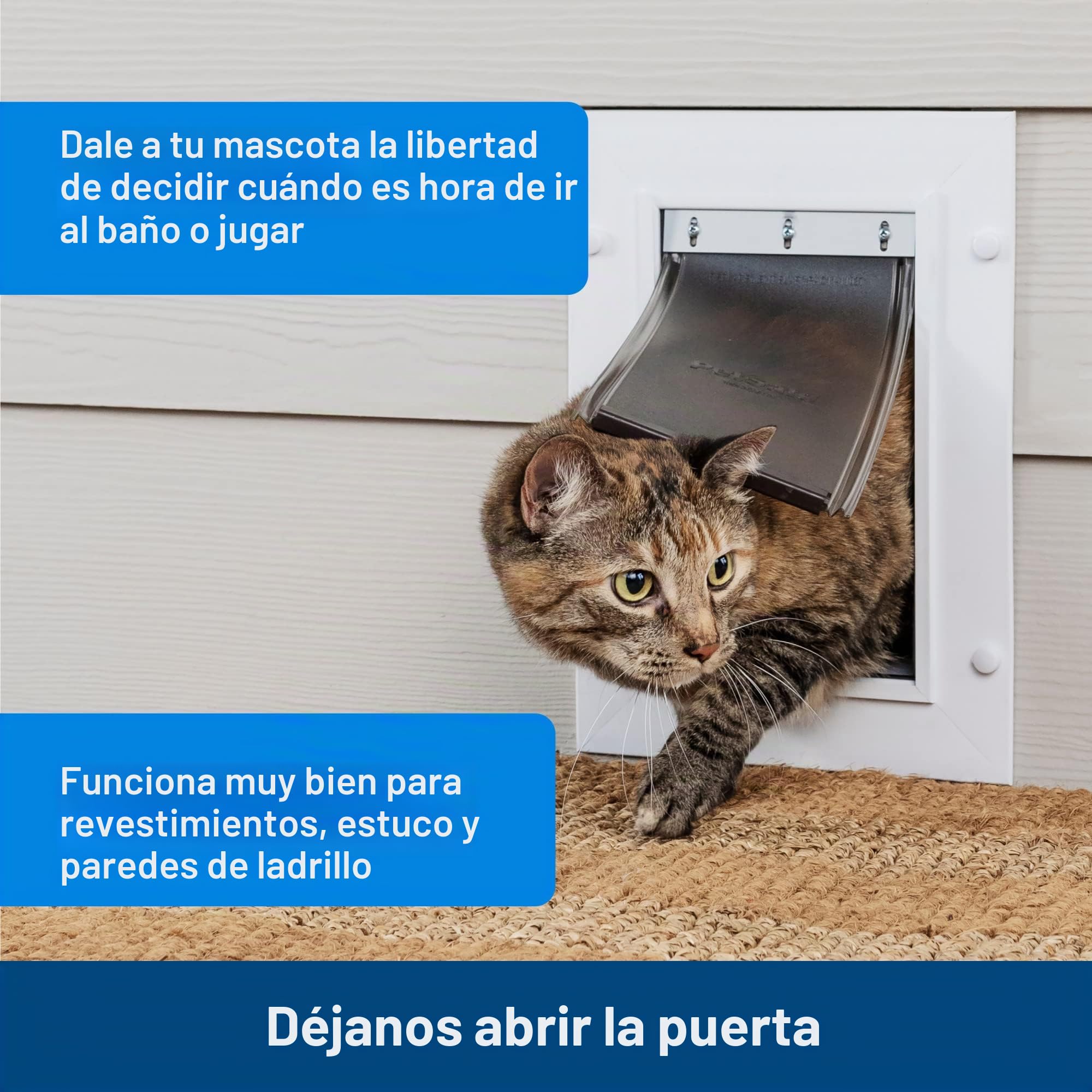 PetSafe Puerta de Entrada de Pared túnel telescópico, Grande, para Mascotas de hasta 100 Libras, Color Blanco, Fabricada en los Estados Unidos, Cloruro de polivinilo, L (Pack of 1)