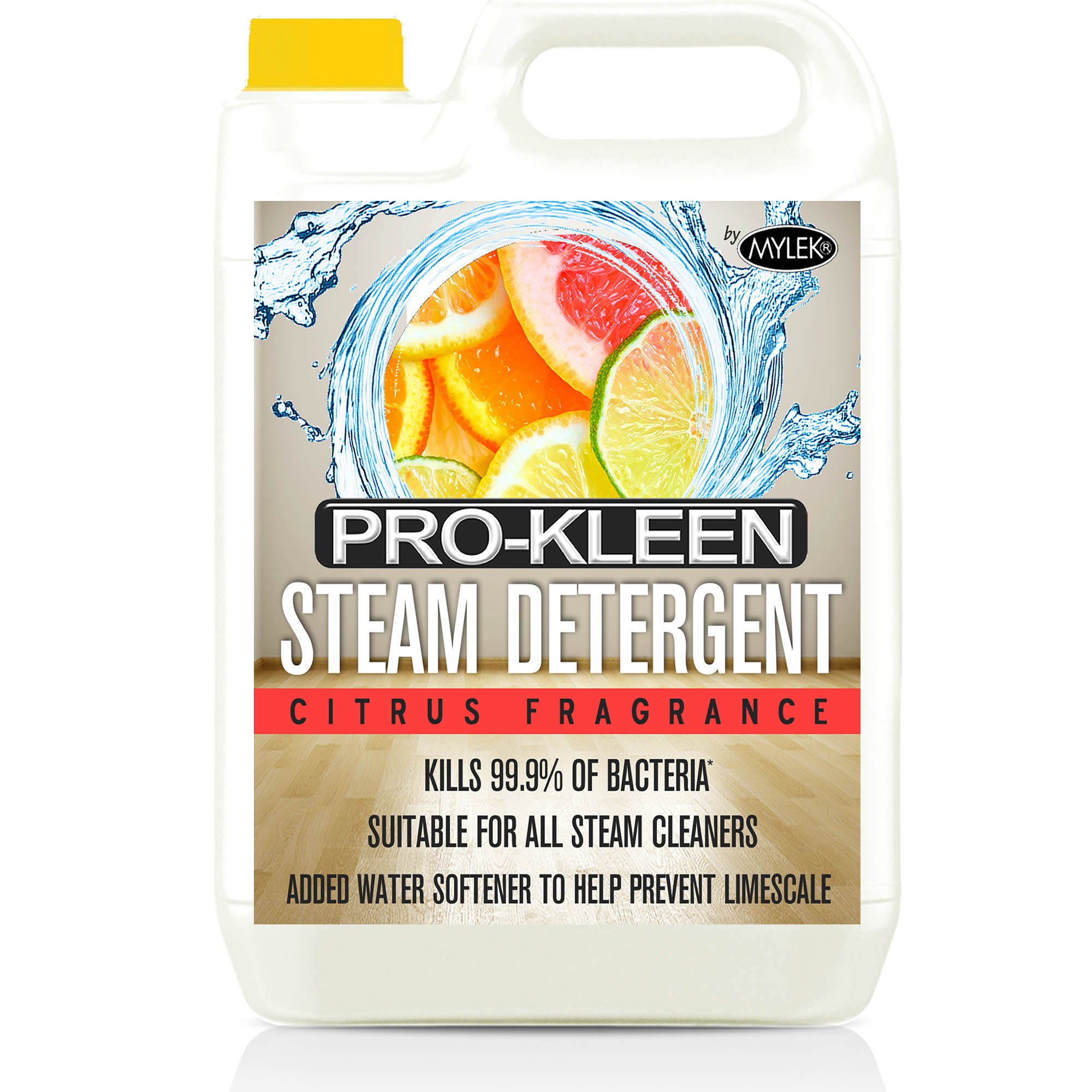 Pro-Kleen Steam Detergent – Citrus Fragrance, High Concentrate Cleaning Solution with Built in Water Softener-Suitable for All Electric Mop Machines 5L