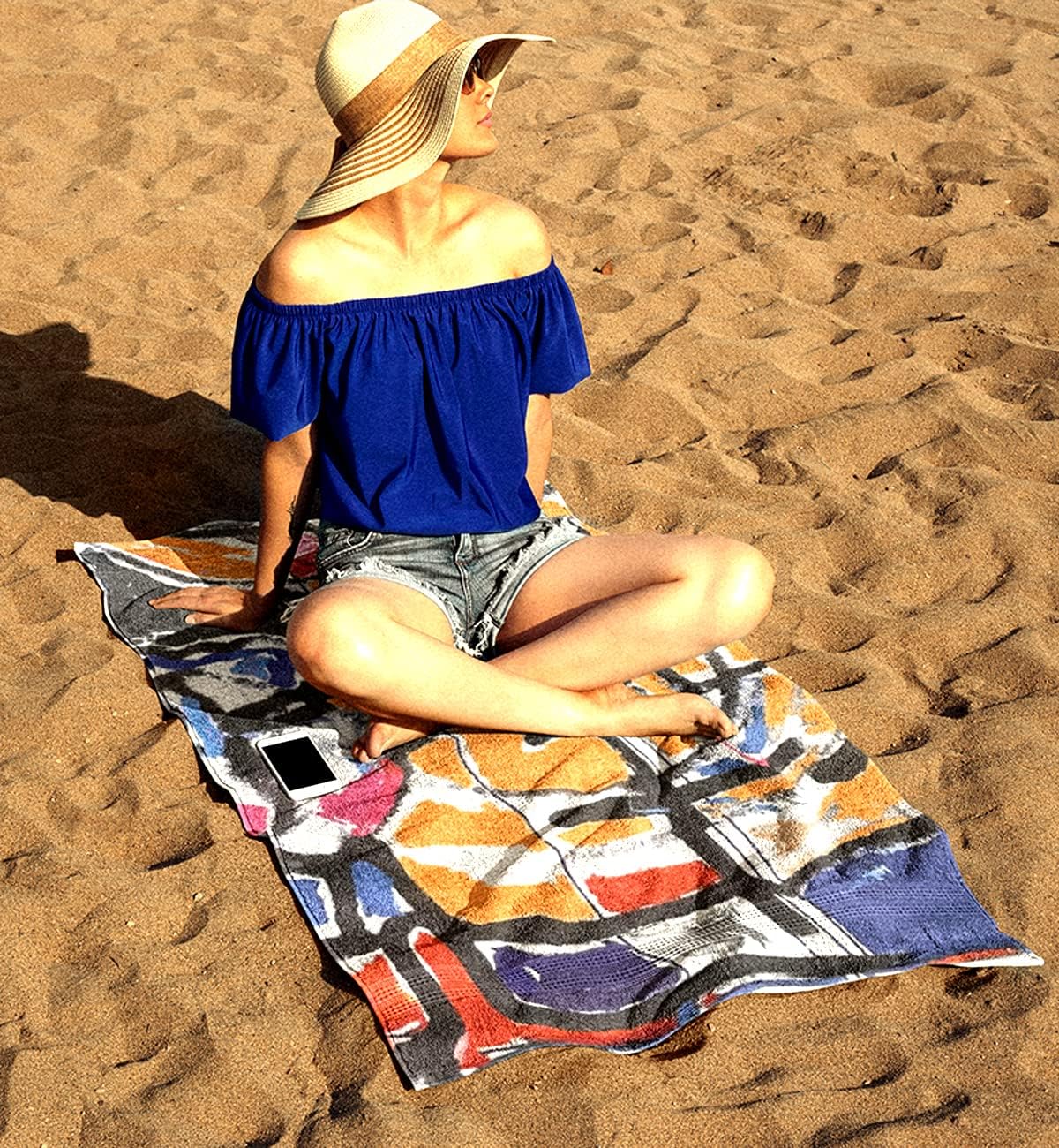 2 in 1 convertible print beach towel tote bag combo folds carries beach accessories for travel poolside resort even gym bag use