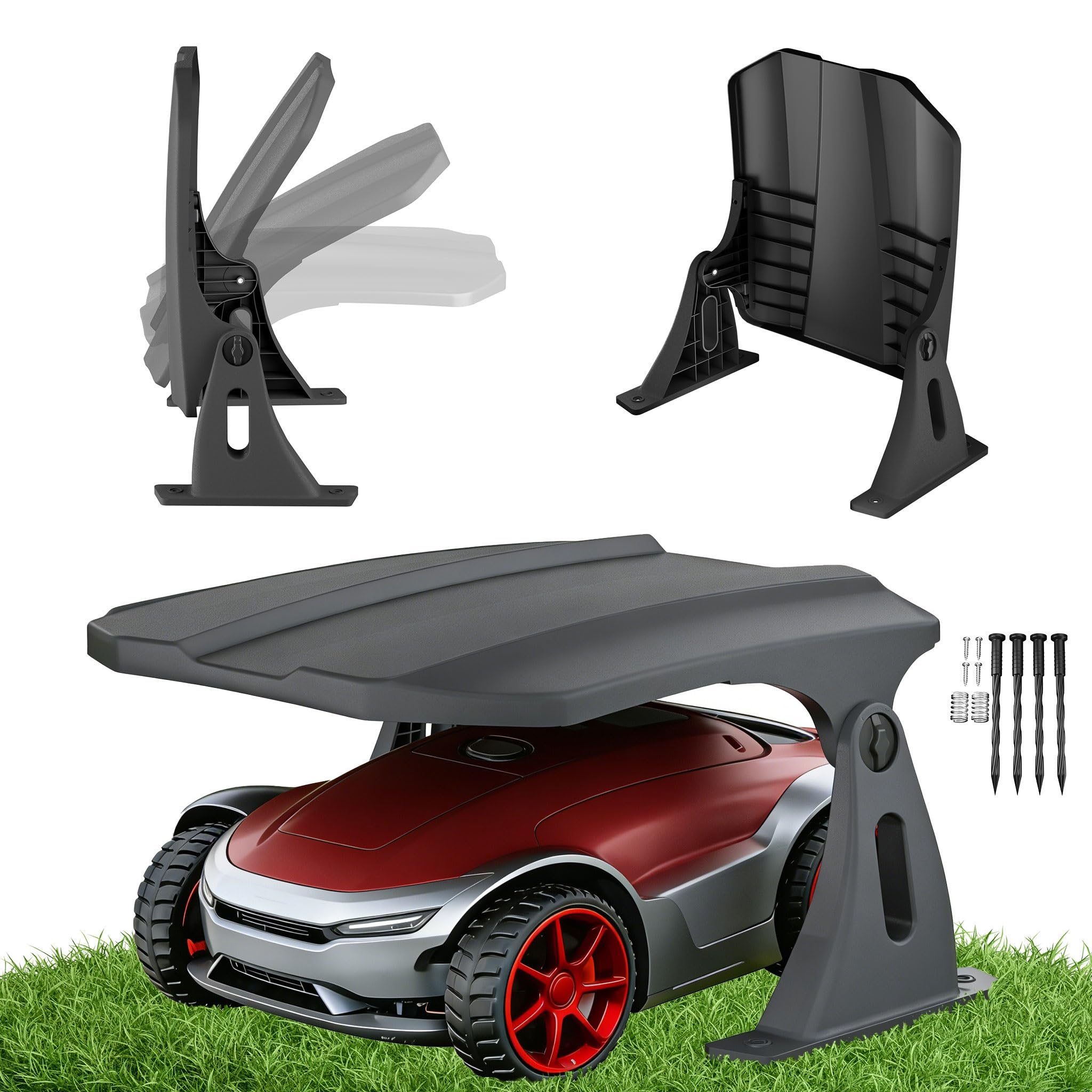 UISEBRT Garaje para robot cortacésped con techo plegable, impermeable, resistente a los rayos UV, resistente a la lluvia, resistente al viento, resistente a la nieve, toldo universal, 67 x 62,5 x 40