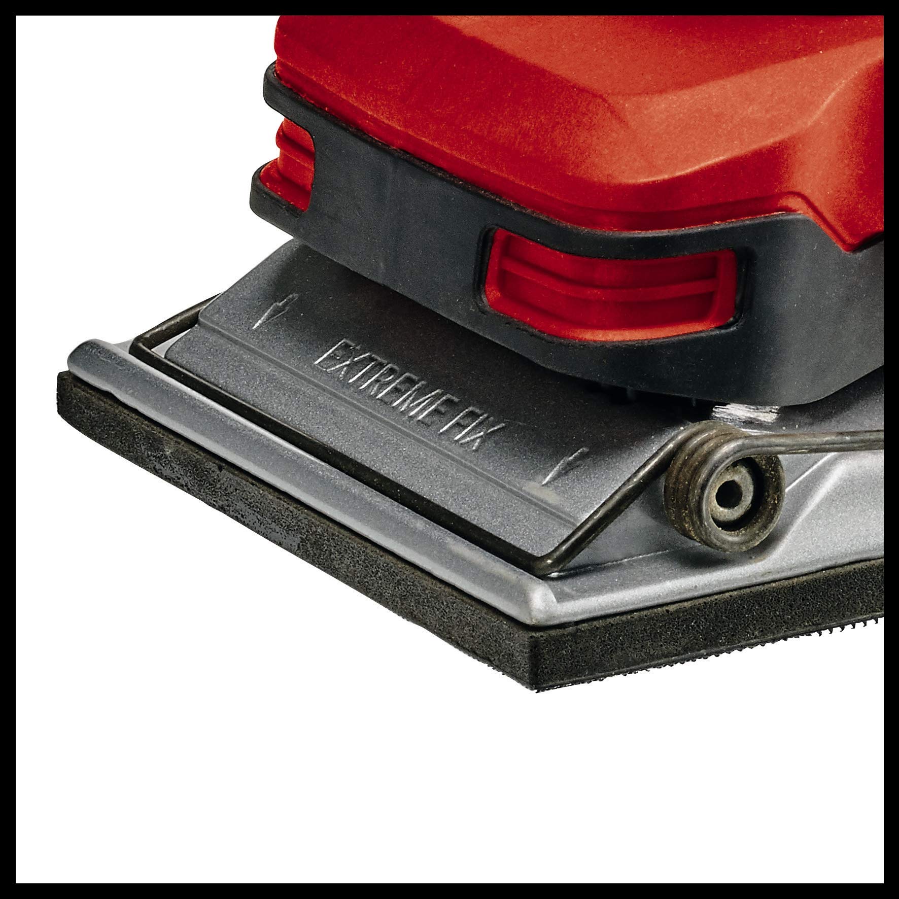 Einhell Ponceuse vibrante sans fil TE-OS 18/230 Li-Solo (fixation auto-agrippante, semelle en aluminium, sac à poussières, avec 3 feuilles de papier abrasif) avec Chargeur et Batterie 4,0Ah