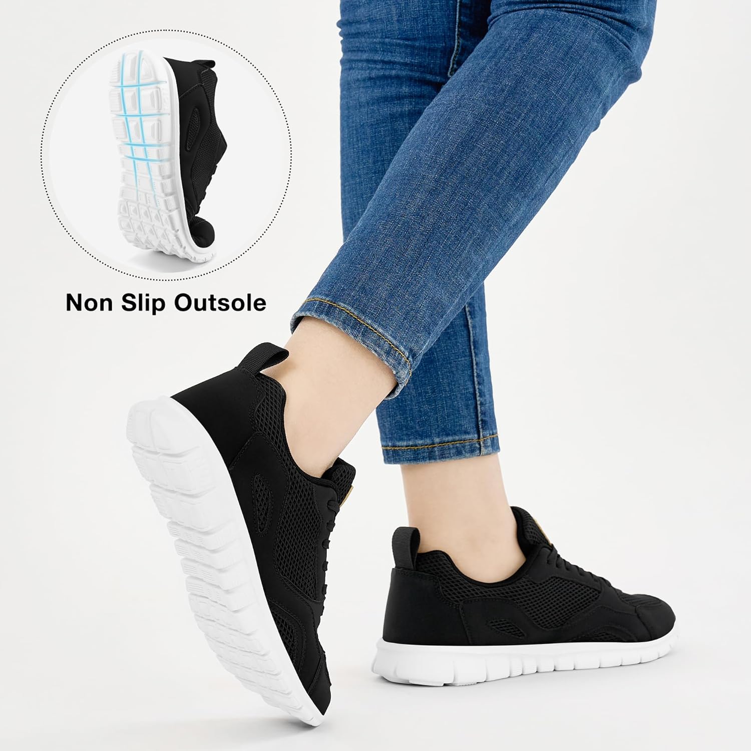 Ecetana Sneakers for Womens Walking Tennis Shoes Comfortable Lightweight Breathable Casual Non-Slip for Daily Work - Image 6