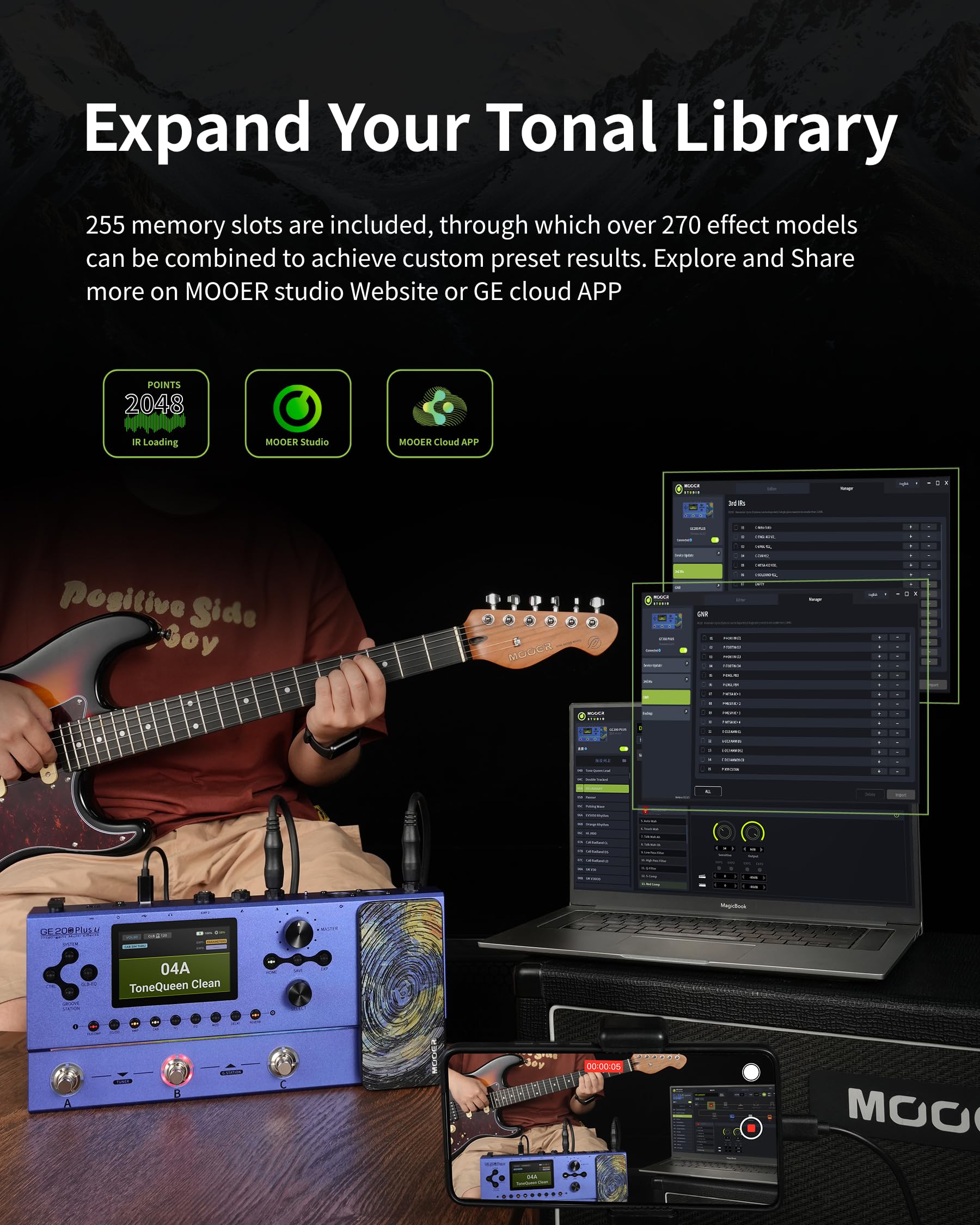 MOOER GE200 Plus New Intelligent Multi Effects Guitar Processor