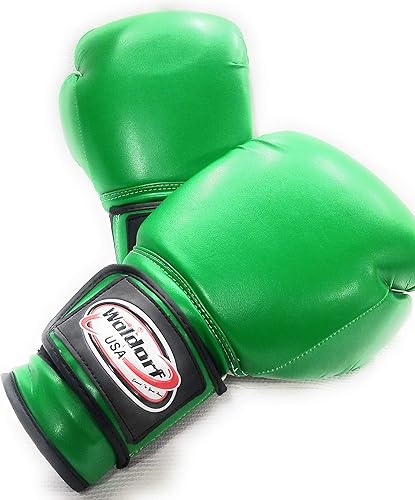 Miniatura 9 de Guantes de boxeo de nailon resistentes al agua, guantes de boxeo para kickboxing, Muay Thai, color verde vinilo, guantes de boxeo duraderos,