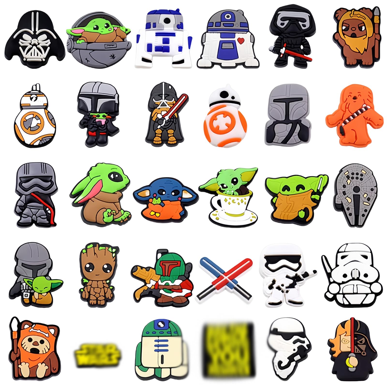 30 PCS Shoe Charms Decorations for Clogs, Cartoon Anime Croc Charms Accessory Set Shoe Accessories for Kids Teens Adults Boys Girls Party Birthday Gift