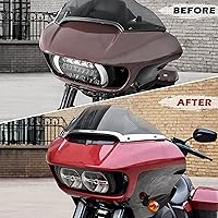 Vista 2 de Kit de molduras de parabrisas dividido para Harley Road Glide 15-24, aluminio dividido lateral de parabrisas lateral para Harley Touring Road Glide