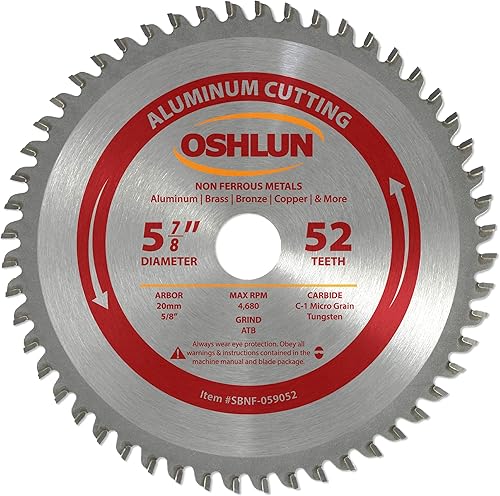 Miniatura 2 de Oshlun SBF-059032 Hoja de sierra MTCG de 32 dientes con eje de 0.787in (buje de 58 pulgadas) para acero suave y metales ferrosos