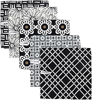 Vista 1 de Paños de microfibra con tejido de gofre, paquete de 5, altamente absorbentes, de secado rápido, paño de limpieza de microfibra suave de alta Negro