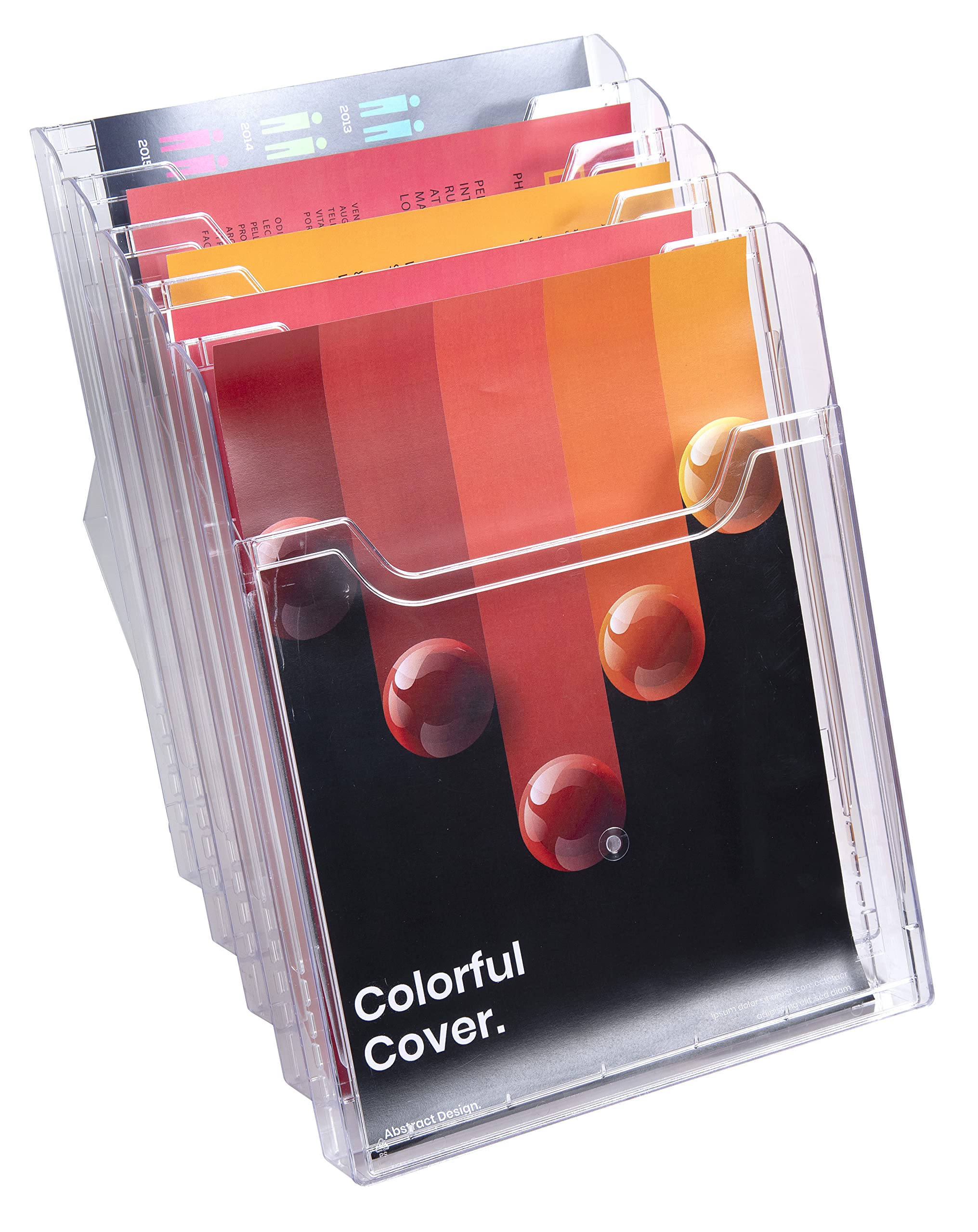 Exacompta Distributeur de Prospectus Vertical 5 Compartiments A4 Cristal