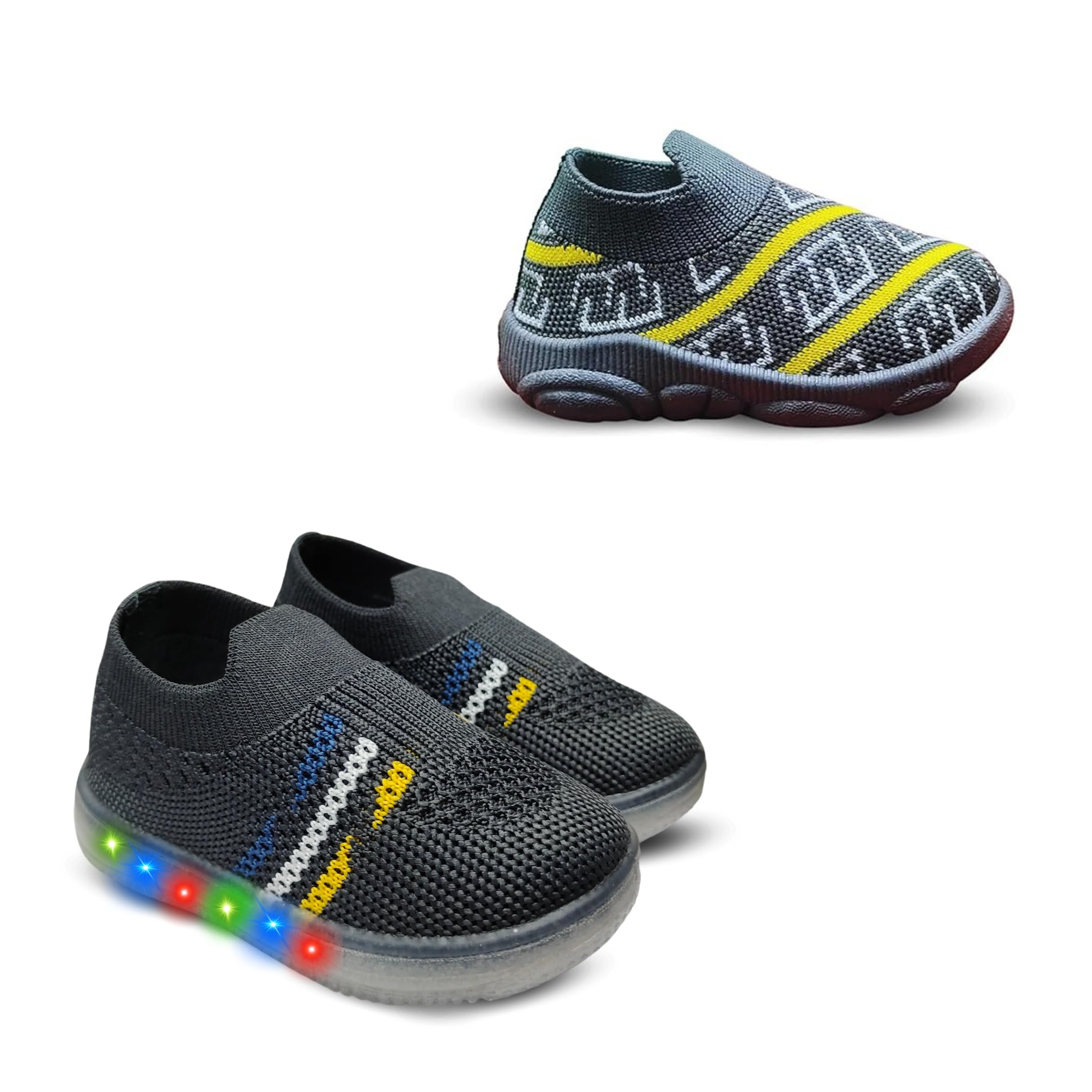 TrendStation Kids Trending Slip-On Shoes Combo, Pack of 2 (Light Shoe + Musical Shoe) (J2-DG+FL16-DG, UK Footwear Size System, Toddler, Age Range, Medium, 15 Months, 18 Months) (B0DFH4TFJ8) Amazon Price History, Amazon Price Tracker
