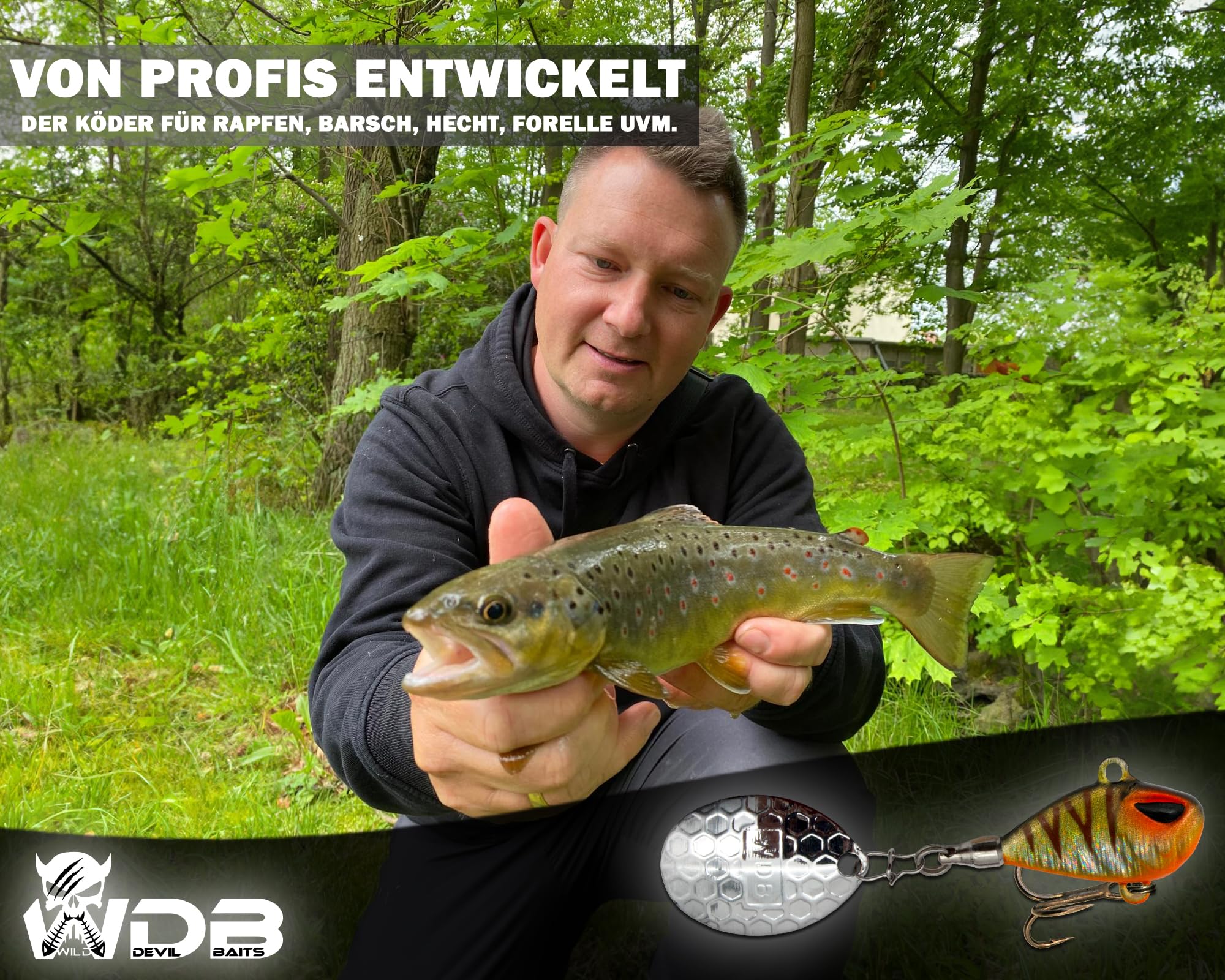 Wild Devil Baits Multi Tail Spin Jig - Señuelo de pesca