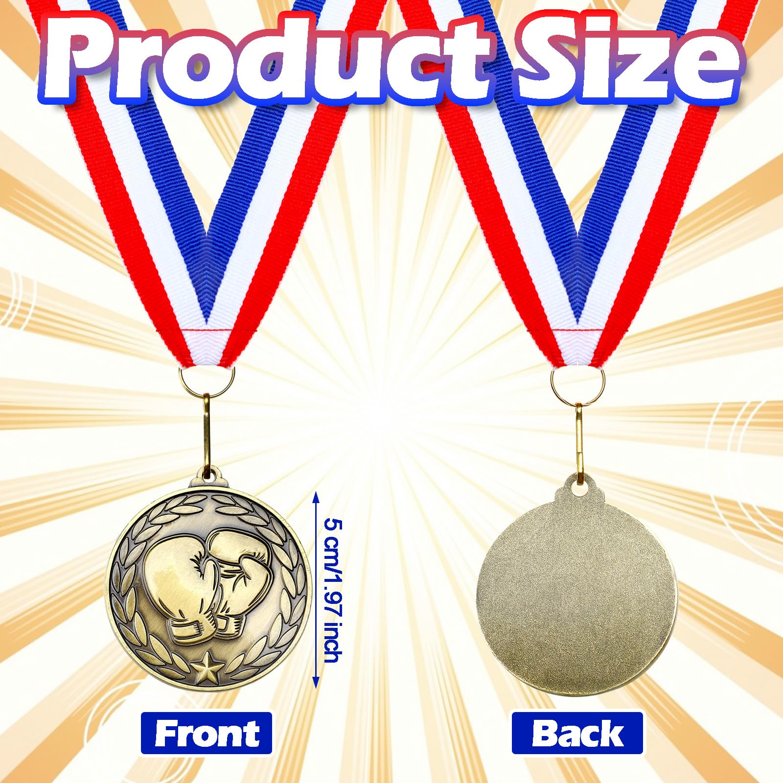 Remuuly 30 medallas de premio a granel de 2 pulgadas, ganador del premio de oro de metal con cintas para el cuello, premio de premio para torneos, partidos, equipos de competición deportiva, adultos