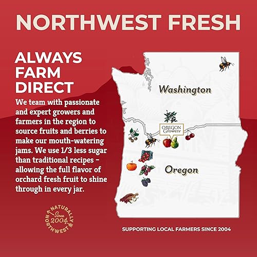 Miniatura 6 de Oregon Growers Marionberry Fruit Spread  Mermelada de marionberry hecha en Oregon, mermelada de mora, crema de frutas de mora, ingredientes