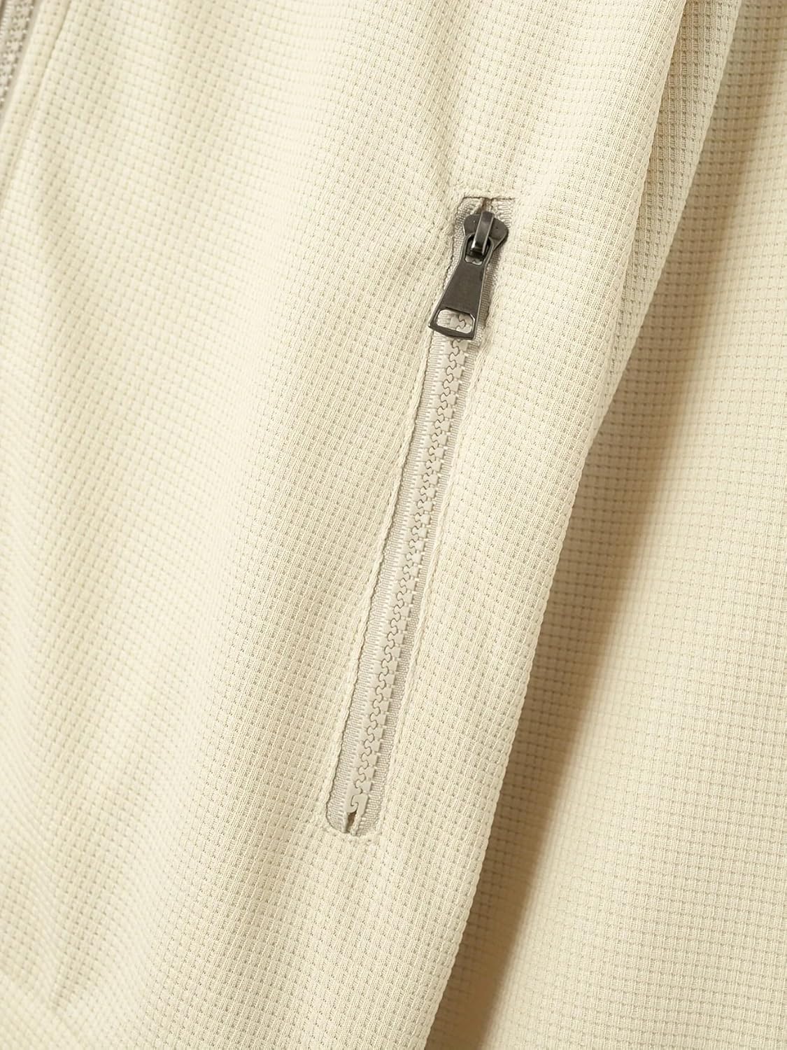 Men's Waffle Knit Full-Zip Jacket, Textured Cotton Blend, Collared Neck, Casual Style, Lightweight