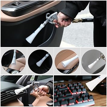 Hromee Car Detailing Cleaning Gun with High Flow Air Nozzle, Air Blower Gun Blasts Dirt and Dust Use with Air Compressor