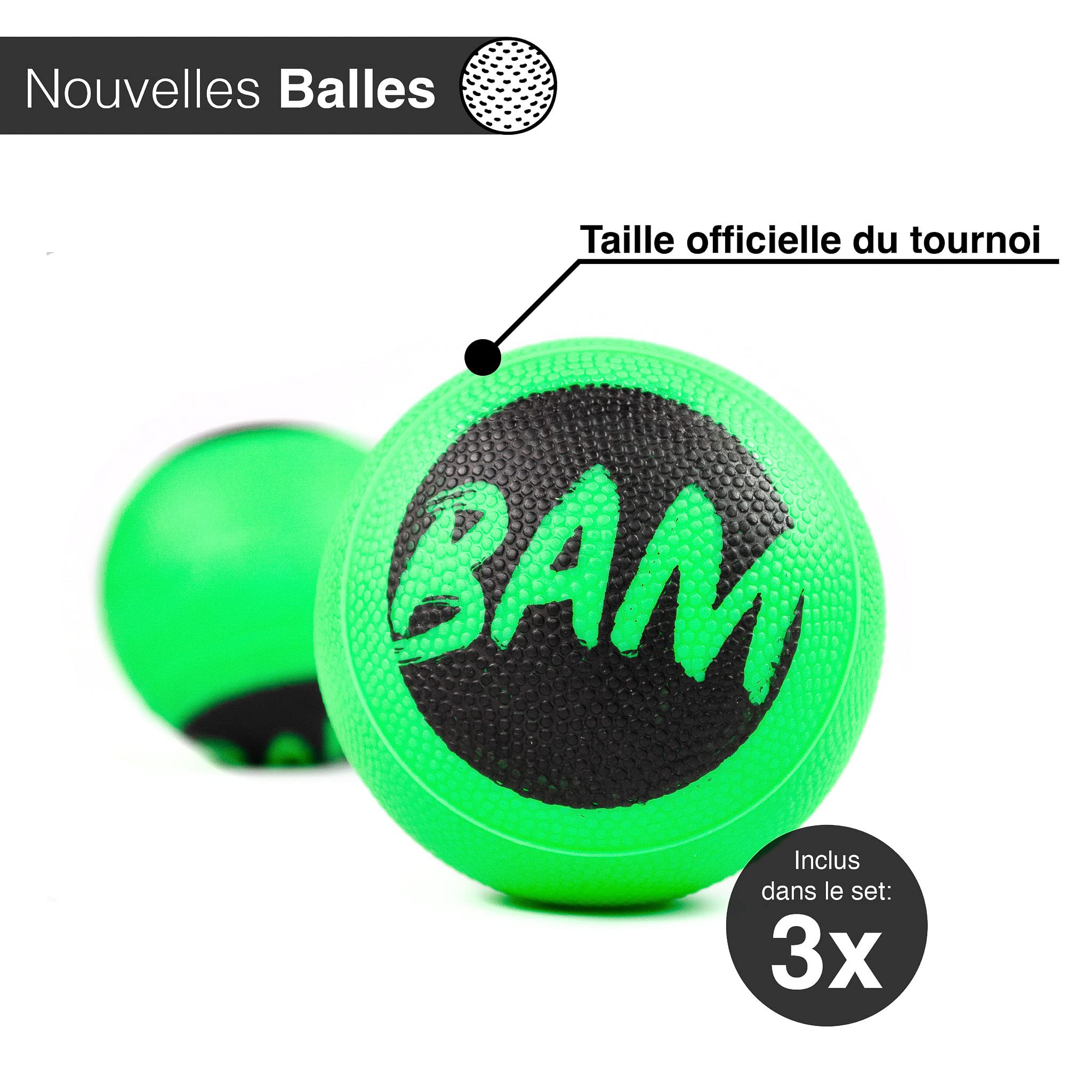 Roundnet Pro Set (édition tournoi) – Avec 3 balles nouvellement développées, sac à dos étanche, filet amélioré, cadre renforcé et pompe à ballon