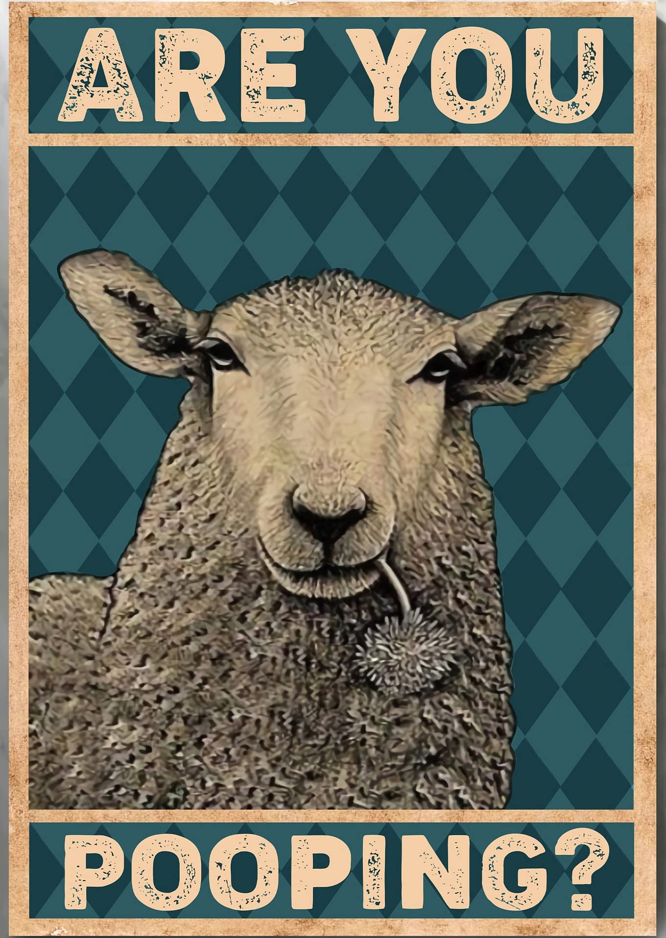 Houvssen Tin Sign008 Funny Sheep Poster, Are You Shitting, Nice Ass Wall Art, Your Ass Napkin Poster, Gifts For Farm Animal Lovers, Sheep Postertin Sign Metal Decor Cafe Tin Sign Wall Art6x8inch