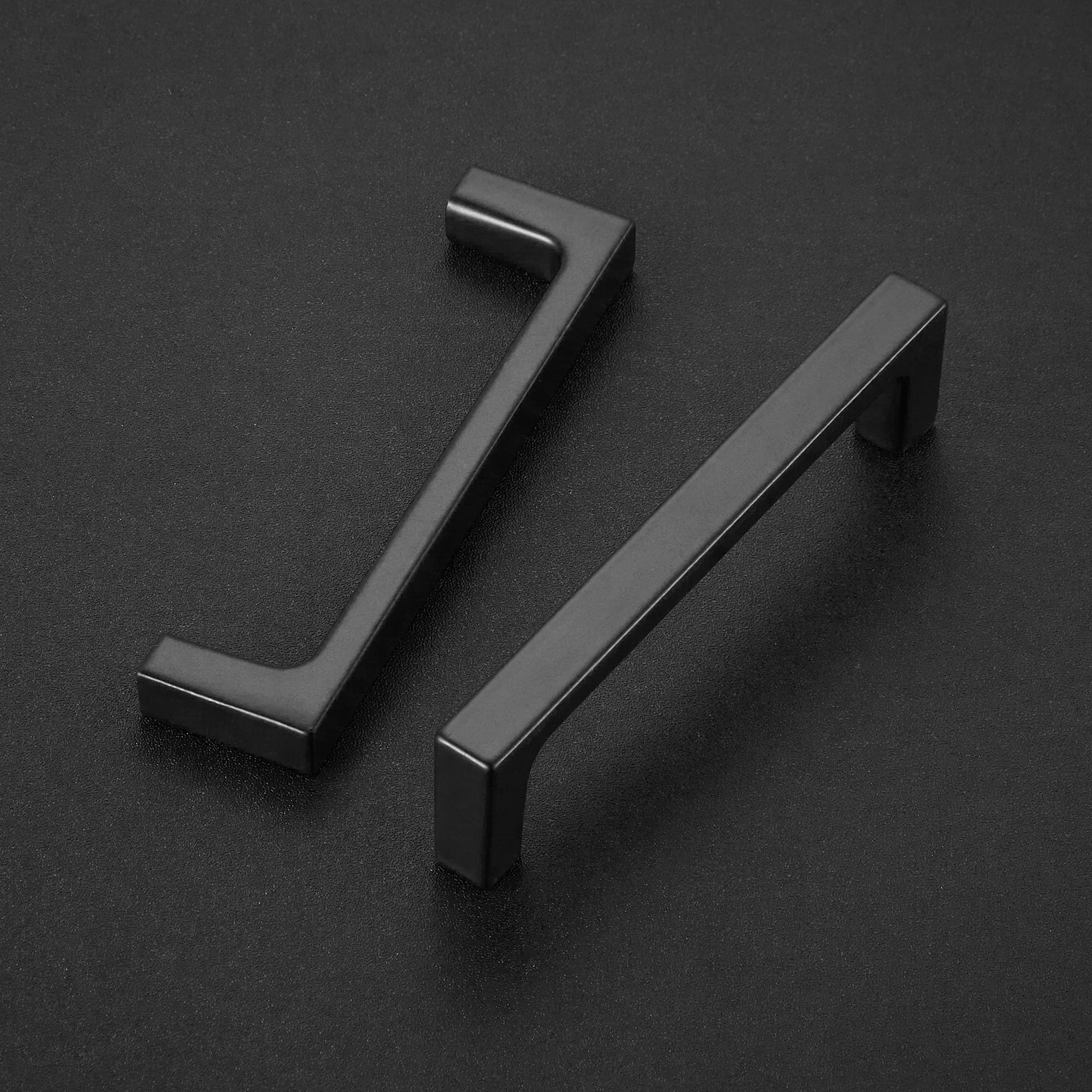 Confezione da 20 maniglie per armadietti da cucina, colore nero opaco, 96 mm, moderne, quadrate, piatte, maniglie e pomelli per armadietti, cassetti, armadi, mobili da bagno, comò