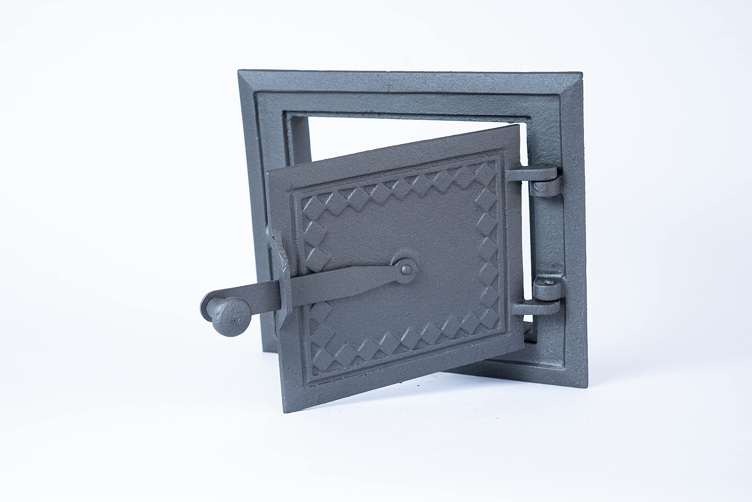Euro Sezam - puerta de horno de hierro fundido de grafito - puerta de horno maciza y gruesa - puerta de horno de pizza - DZ057 - puerta simple con cerradura - 255x215 mm