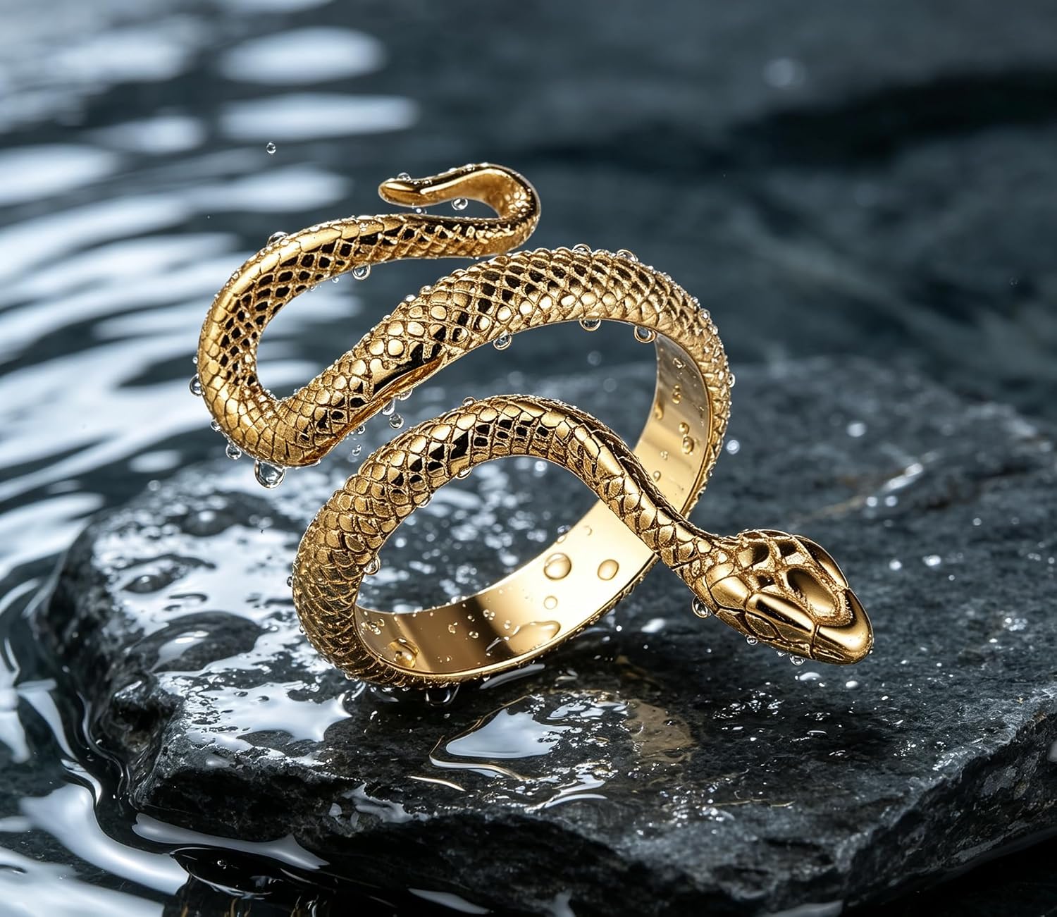 HZMAN Snake Ring for Men Women,Hypoallergenic Waterproof Jewelry
