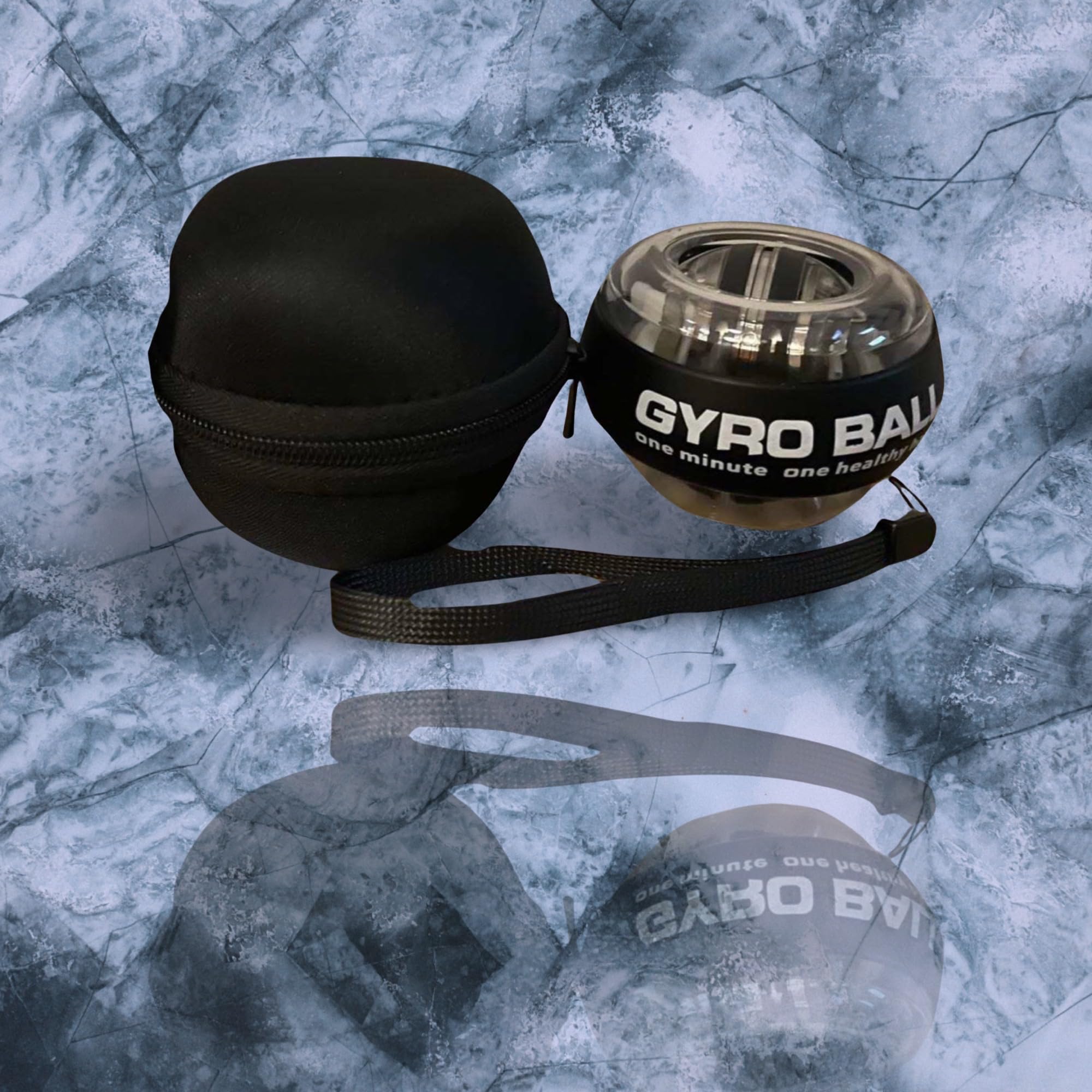 Gyro Ball : balle de rééducation et d'entraînement, renforcement du poignet et avant-bras, force de préhension de JCSSHOPING, avec lumières LED et noyau inoxydable et étui de luxe en cadeau