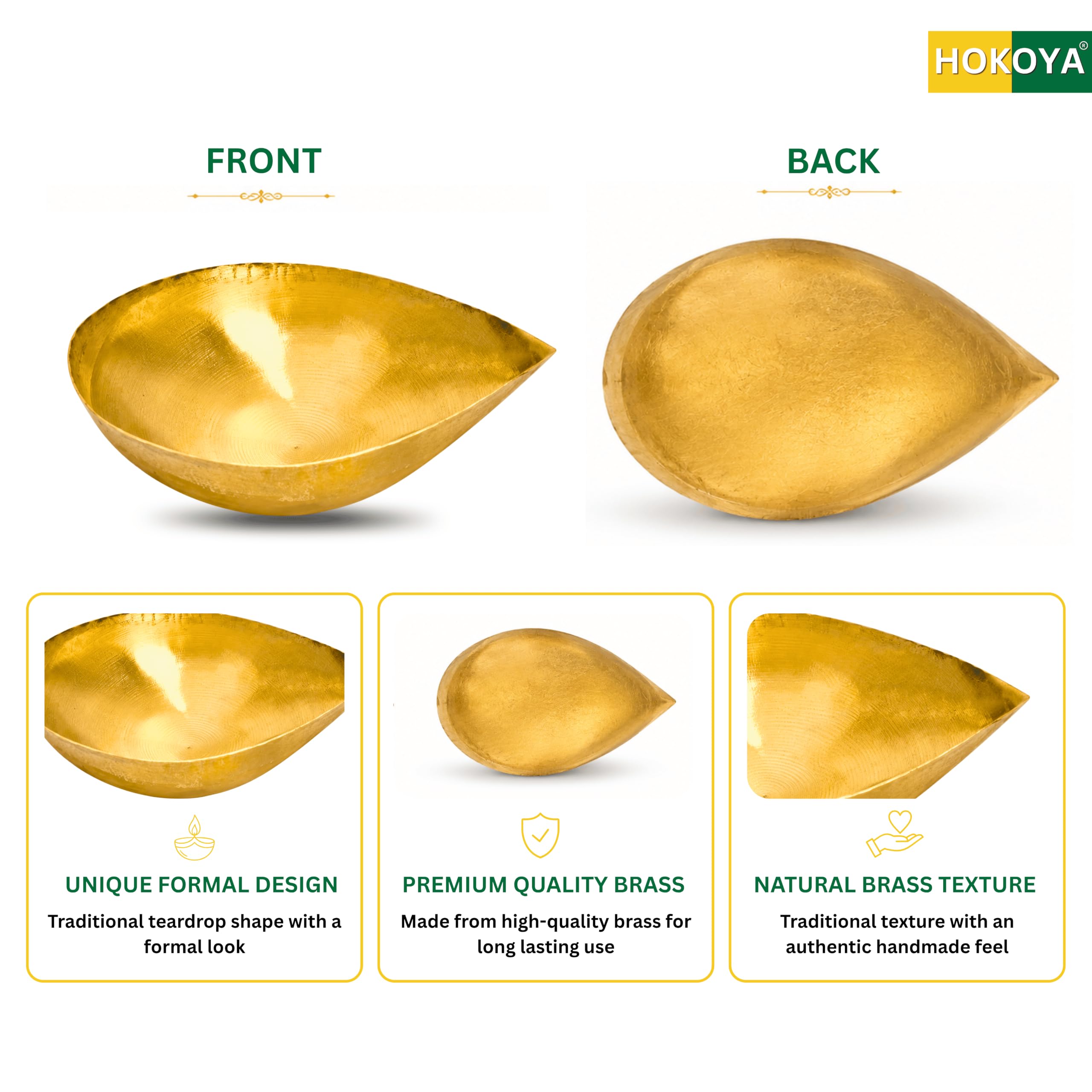 Brass Puja Lamp - HOKOYA Pital Diya -4