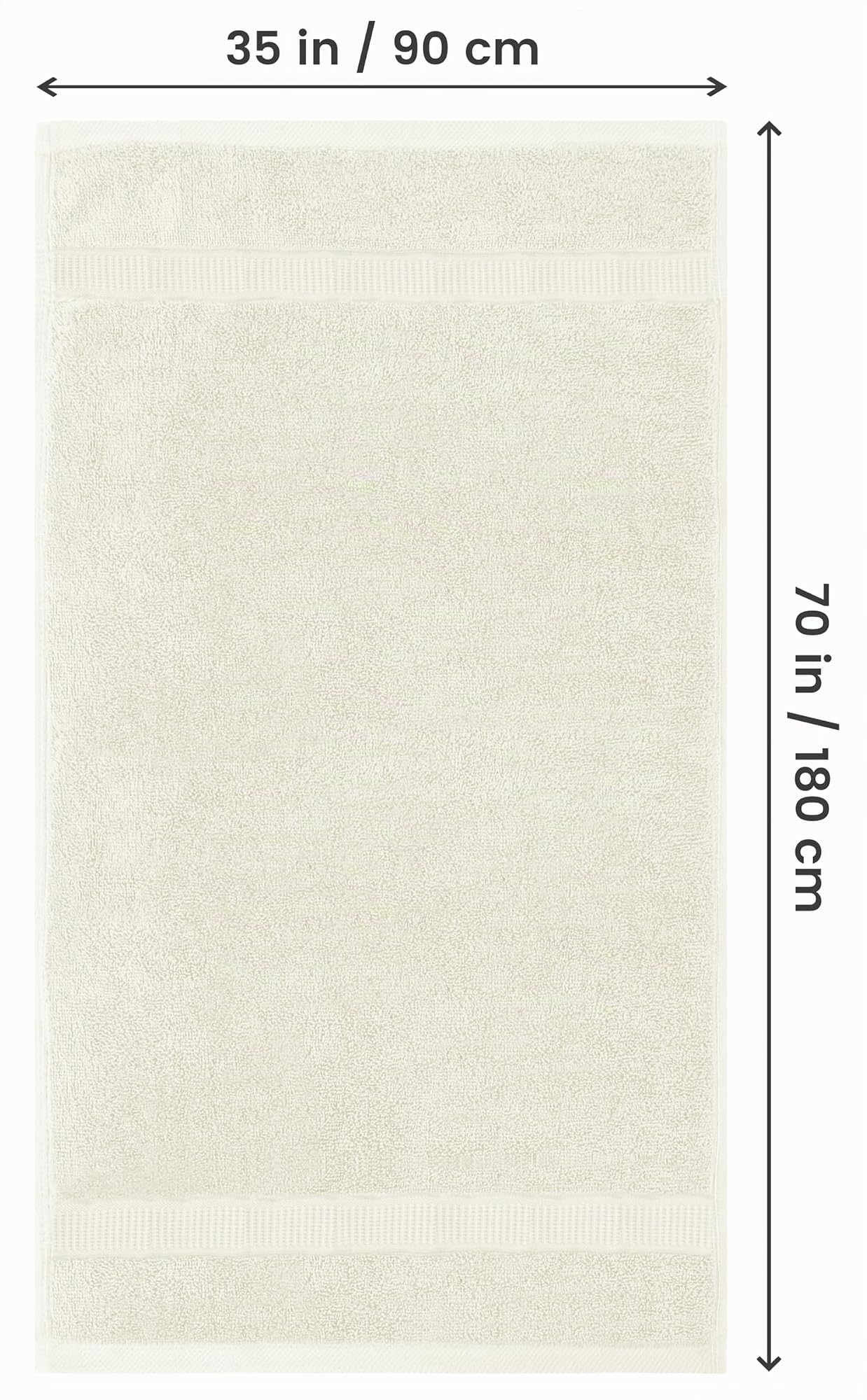 Utopia Towels - Luxueux Drap de Bain géant 2 pièces, 100% Coton filé à Anneaux, très Absorbant et à séchage Rapide, Serviette de Bain/Serviette de Sauna, Super Douce (90 x 180 cm, Ivoire)