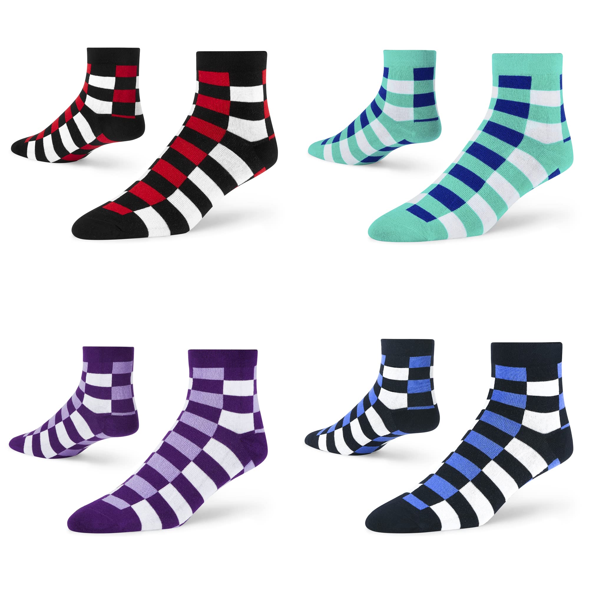 Men's and Women's Combed Cotton Ankle Length Socks (Pack of 4) (Multicolour, Free Size)-image-15