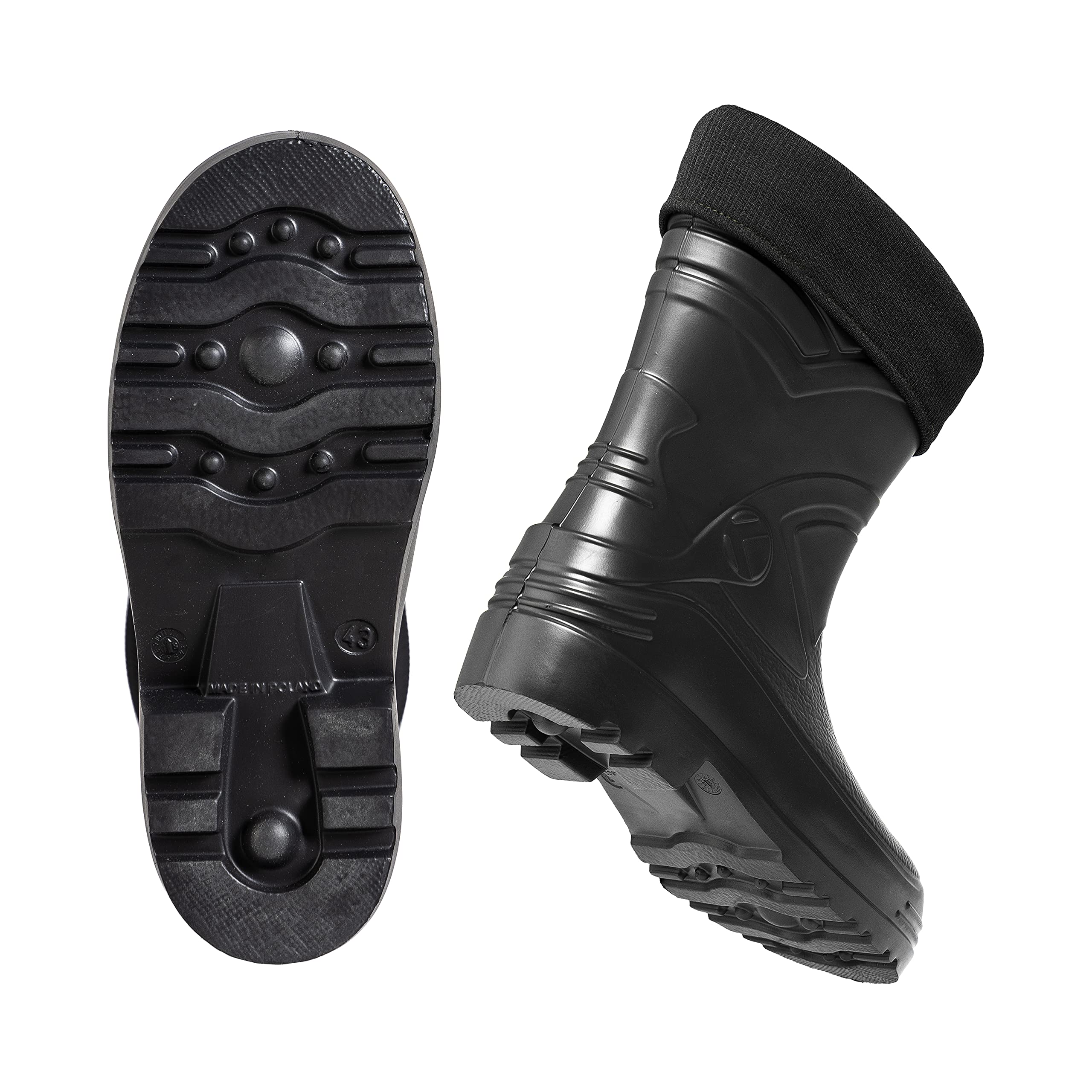 CLIMBR Ultraleichte gefütterte Gummistiefel Herren EVA Thermo 40-49 warme Kurzschaft Winter Arbeitsstiefel mit Futter