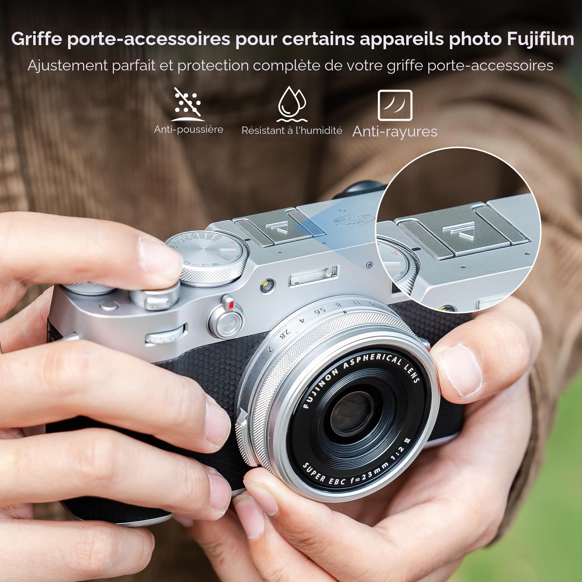 JJC Bouchon de protection pour appareil photo reflex numérique Fujifilm Fuji X-E5 X half X-M5 X100VI GFX100S X-H2S X-T1 X-T2 X-T3 X-T4 X-T10 X-T20 X-T30 X-T100 X100V X100S X100F X-PRO2 X-E2 X-E3 X-A5