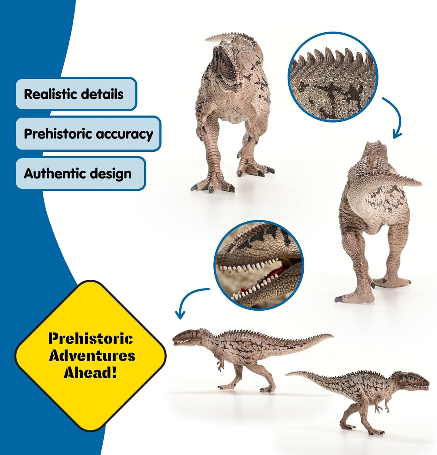 Schleich Dinosaurs - 13", Realistic Carcharodontosaurus Dinosaur Toy. Detailed Dino Action Figure with Movable Jaw for Boys and Girls. Fun, T-Rex Play Figurine - Cool Toys for Kids Ages 5+, 15048