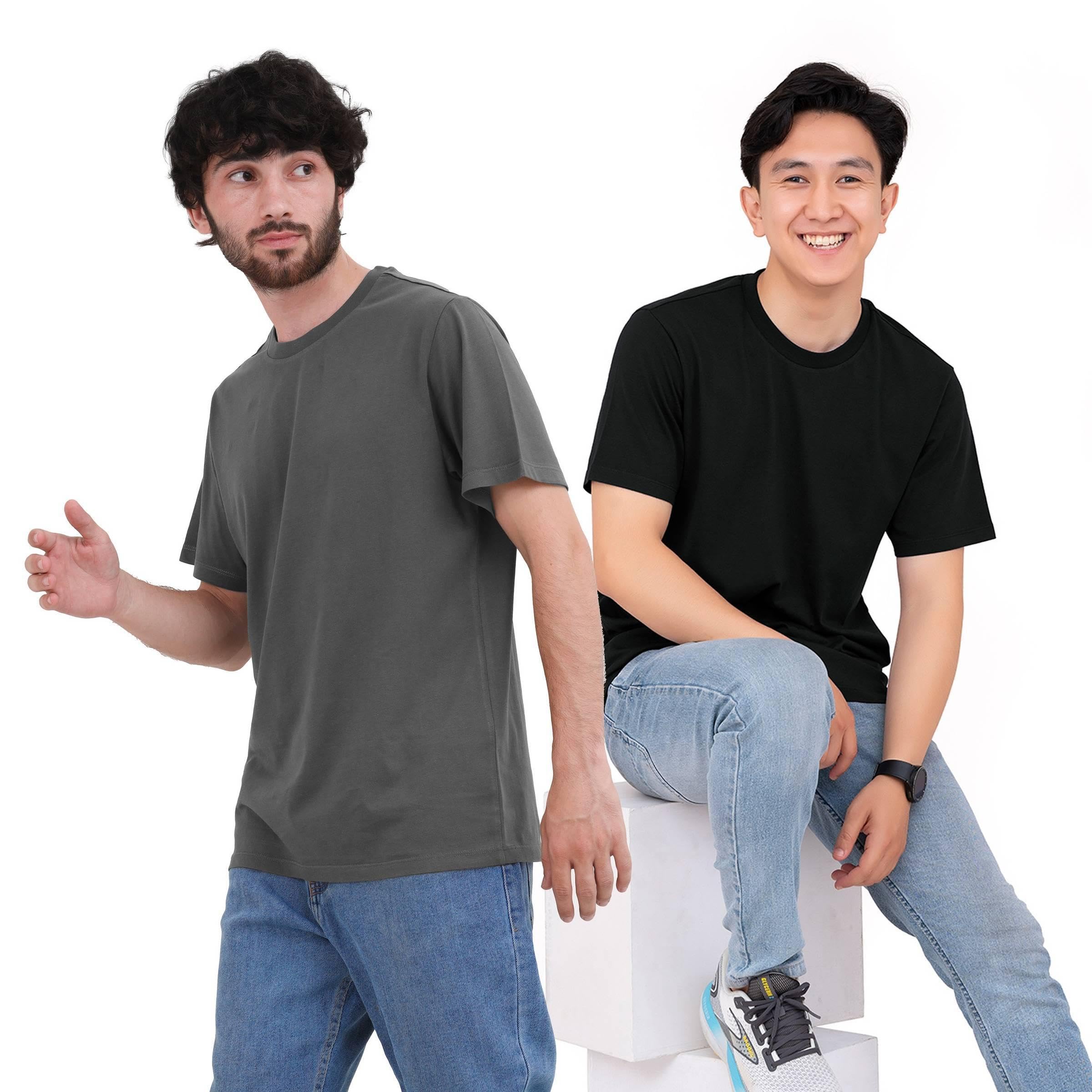 SoftSpun Pack 6 Camisetas Hombre Algodón 100% | Camiseta Básica Cuello Redondo | Camisetas Confort para Uso Diario